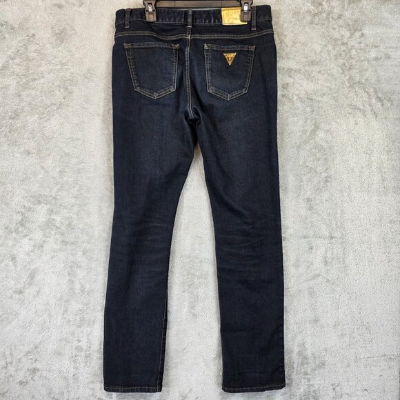 Guess Jeans Mens 32 Dark Wash Slim Fit Stretch Denim KG4D2190 BBK Classic - Picture 8 of 12